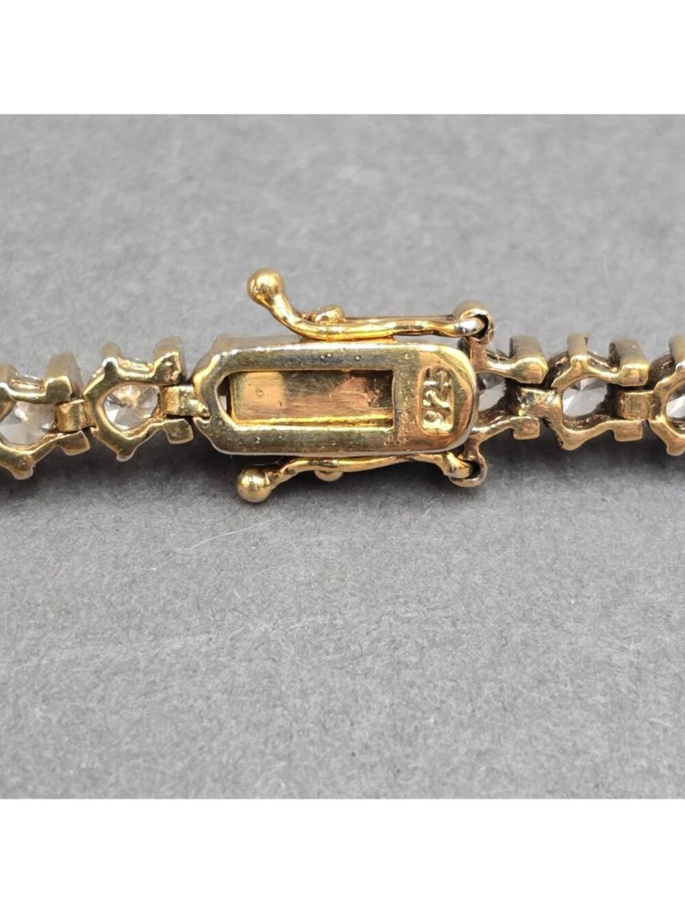 Vermeil Sterling Silver CZ Tennis Bracelet 7" Cubic Zirconia 925 - Picture 5 of 13